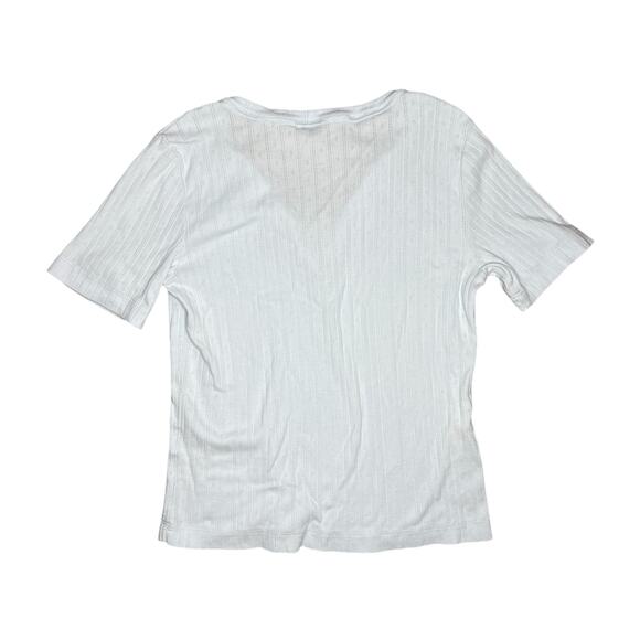 NWT Madewell Pointelle Notch Neck Tee Size L - Picture 3 of 5